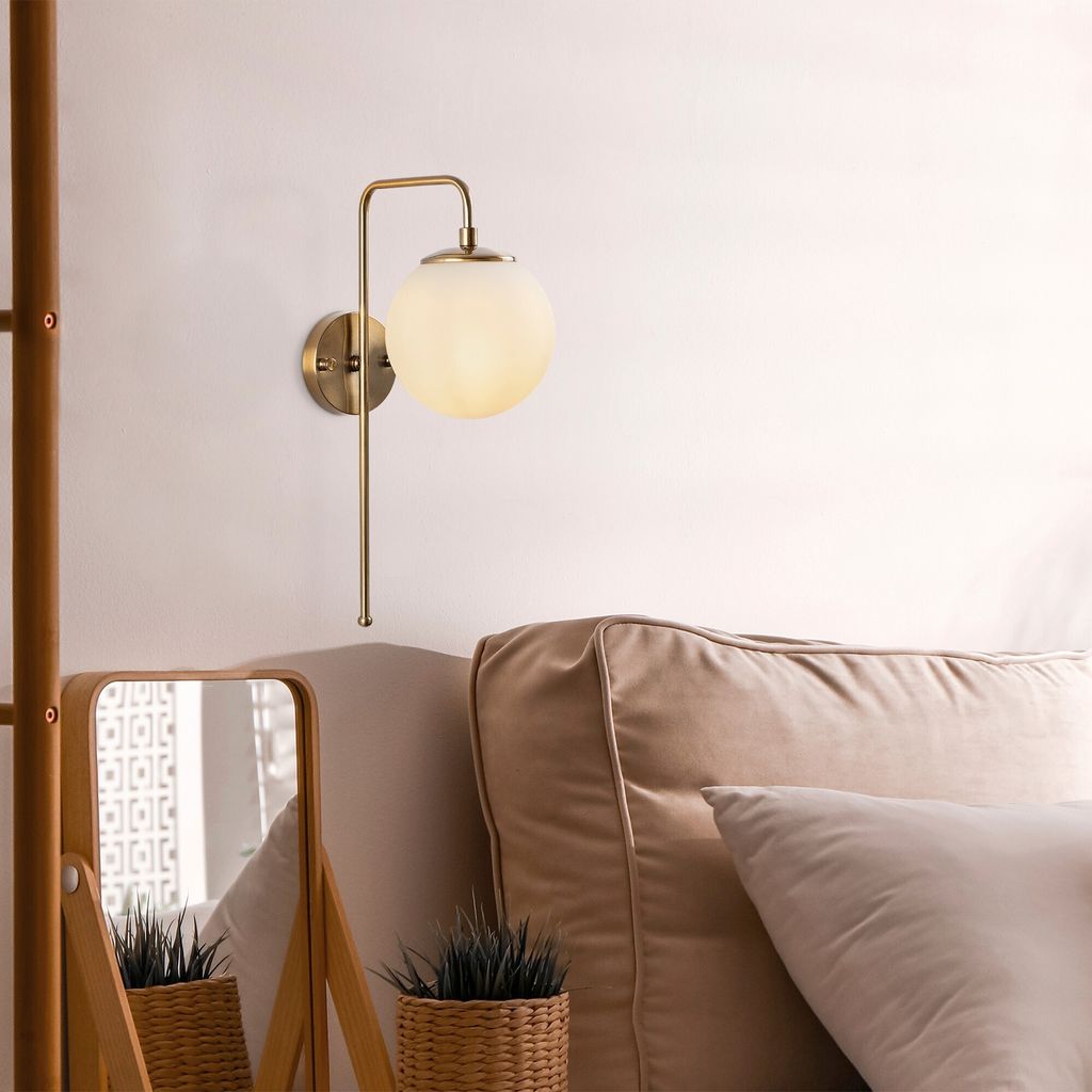 Opviq, Vintage Wandlampe mit Metallkörper und Produktbild 