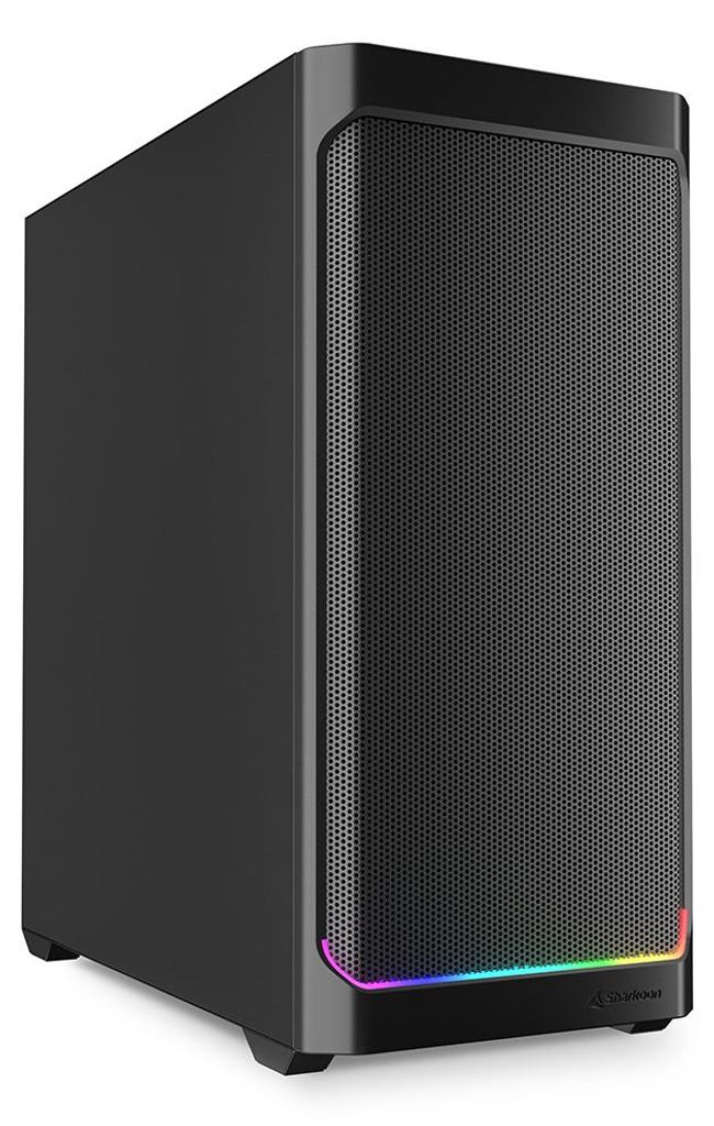 Sharkoon AK4 RGB STRIP, Midi Tower, PC, Schwarz, ATX, micro ATX, Mini-ITX, Metall, Multi