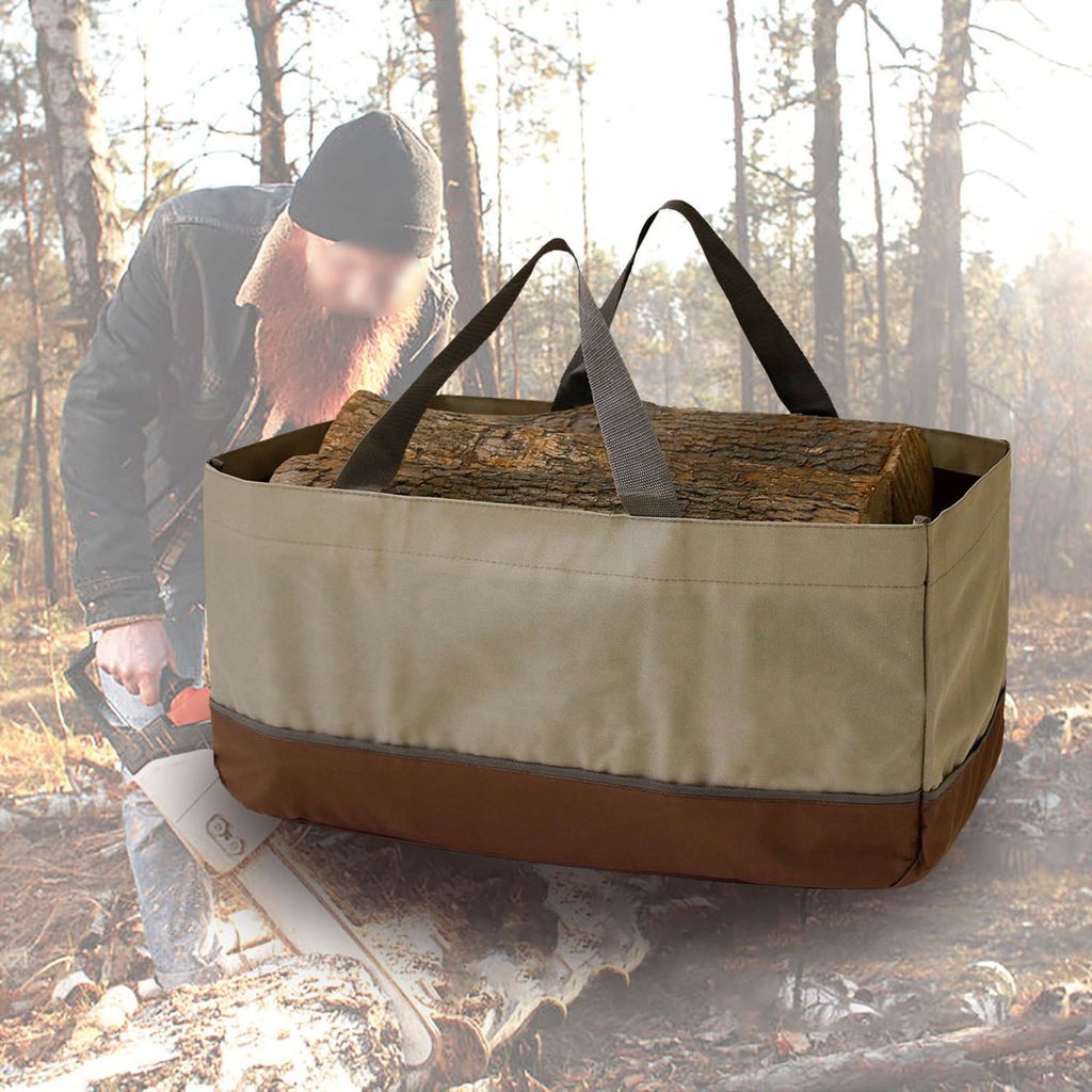 Kaminholztasche aus Oxford Stoff Holzkorb Kaminholzkorb Produktbild 3