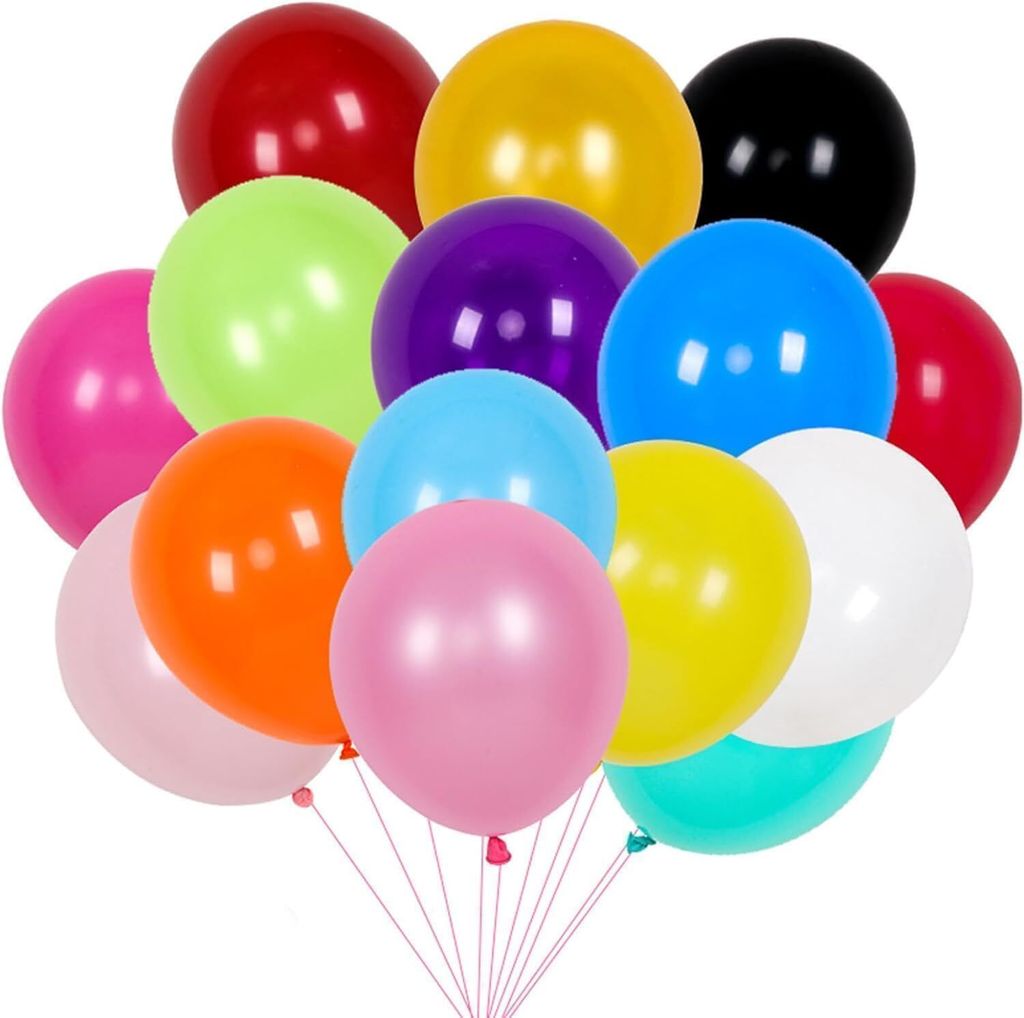 Luftballons Regenbogen-Set (100 Packungen) 12 Zoll, aus stabilem, mehrfarbigem Latex, geeignet für Geburtstag, Hochzeit, Verlobung, Jubiläum, Wei...
