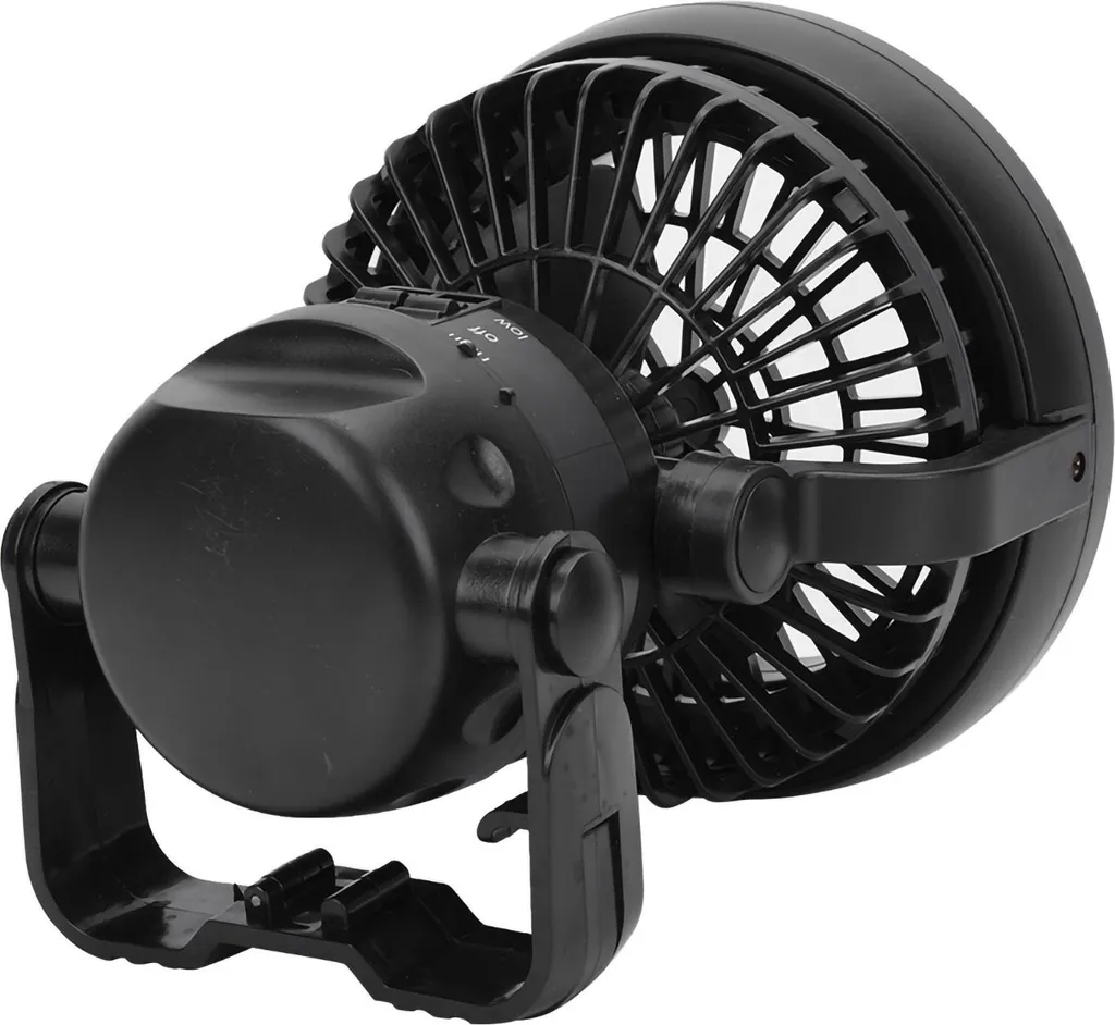 Lampe Ventilateur Camping 18 LED Puissante avec Crochet de Suspension Noir - 2