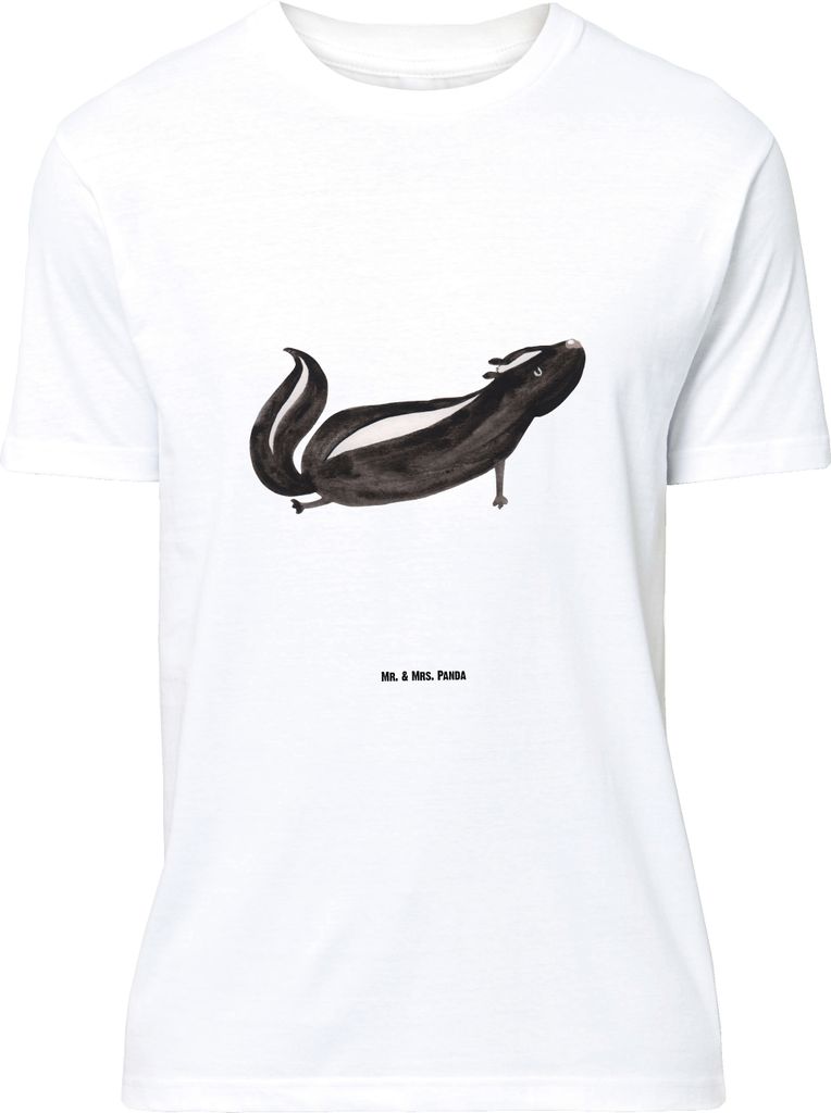 Mr. & Mrs. Panda Größe L T-Shirt Stinktier Yoga - Weiß - Geschenk, Liebe, mit Spruch, Skunk, Shirt, Namaste, Tshirt, Wildtier