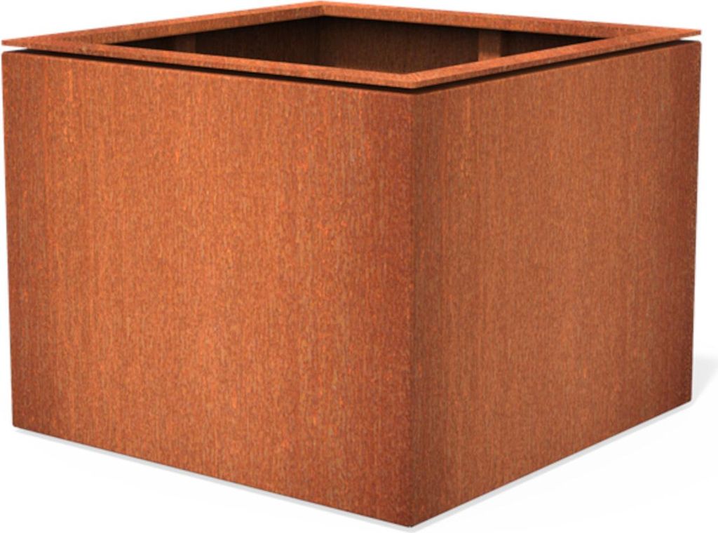 Adezz Domus Pflanzgefäß quadratisch aus Corten-Stahl Pflanzkübel Blumenkübel