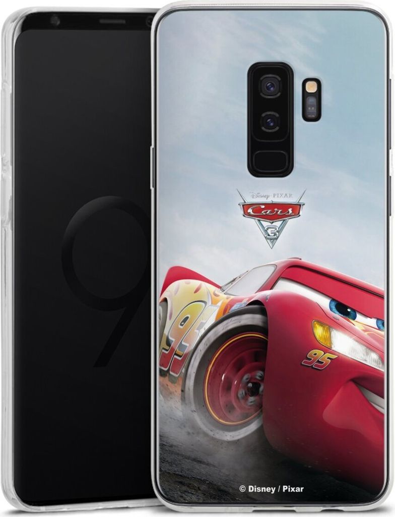 DeinDesign Handyhülle für Samsung Galaxy S9 Plus Silikon Hülle Case Smartphone Schutzhülle Cars Lightning Mcqueen 95 Offizielles Lizenzprodukt