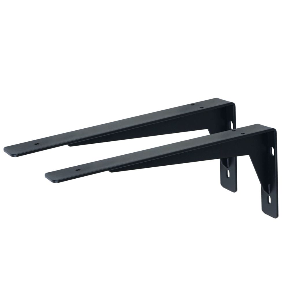 Verstärkter Wandhalter, Regalträger 150 x 350 x 40 mm, 2 Stück, schwarz