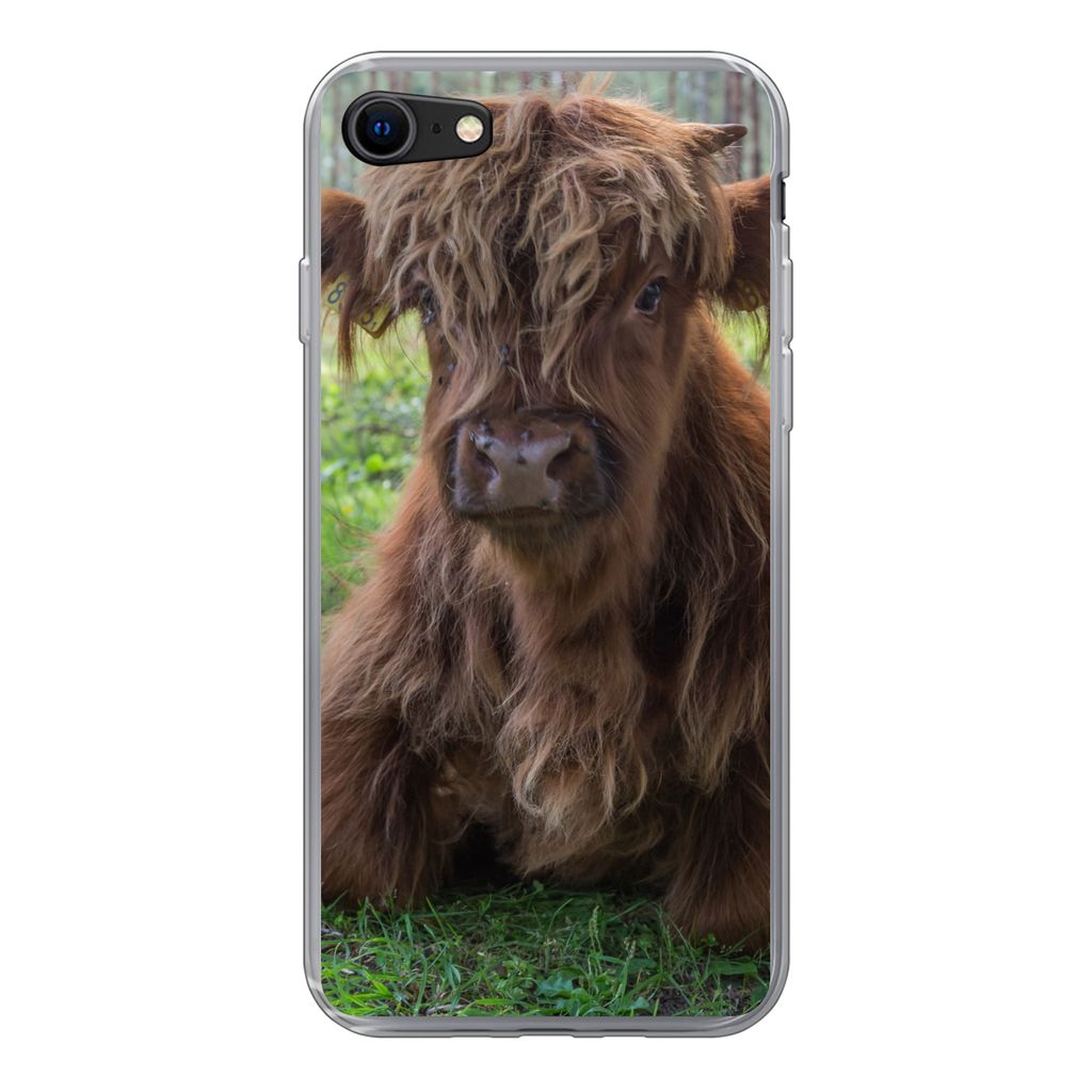 MuchoWow Handyhülle Schutzhülle Hülle für iPhone SE 2022 Schottischer Highlander - Kröte - Tiere Silikon Softcase Handy Hülle - Schutzhülle