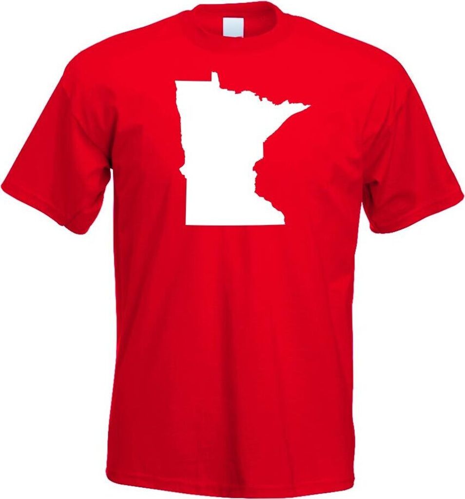 Kiwistar - T-Shirt - rot - USA - Bundesstaat - Minnesota Herren Funshirt Bedruckt Design Sprüche Spruch Motive - mit Motiv Bedruckt - Funshirt Des...