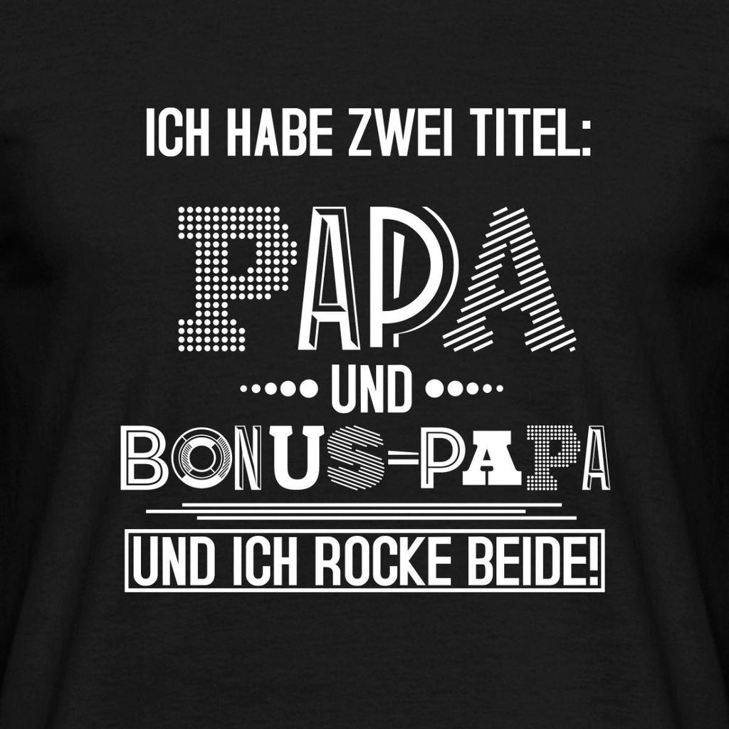 Spreadshirt Ich Rocke Papa Und Bonus-Papa Gleichzeitig Männer T-Shirt, L, Schwarz