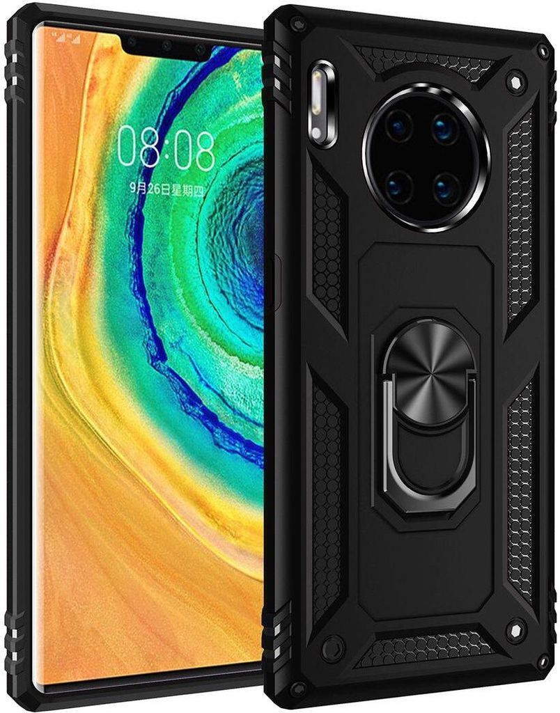 LaimTop Huawei Mate 30 Pro Hülle, Hybrid Robuste Rüstung Drehbarer Ring Halter Ständer Dual Layer Hard PC + TPU Stoßfest Schutzhülle für Huaw...