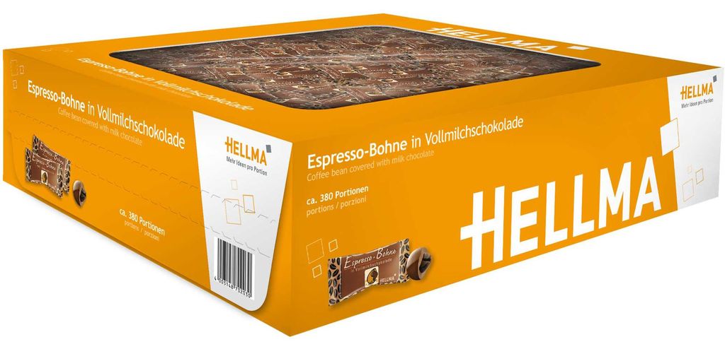 Hellma Espresso-Bohne in Vollmilchschokolade 380er Produktbild 