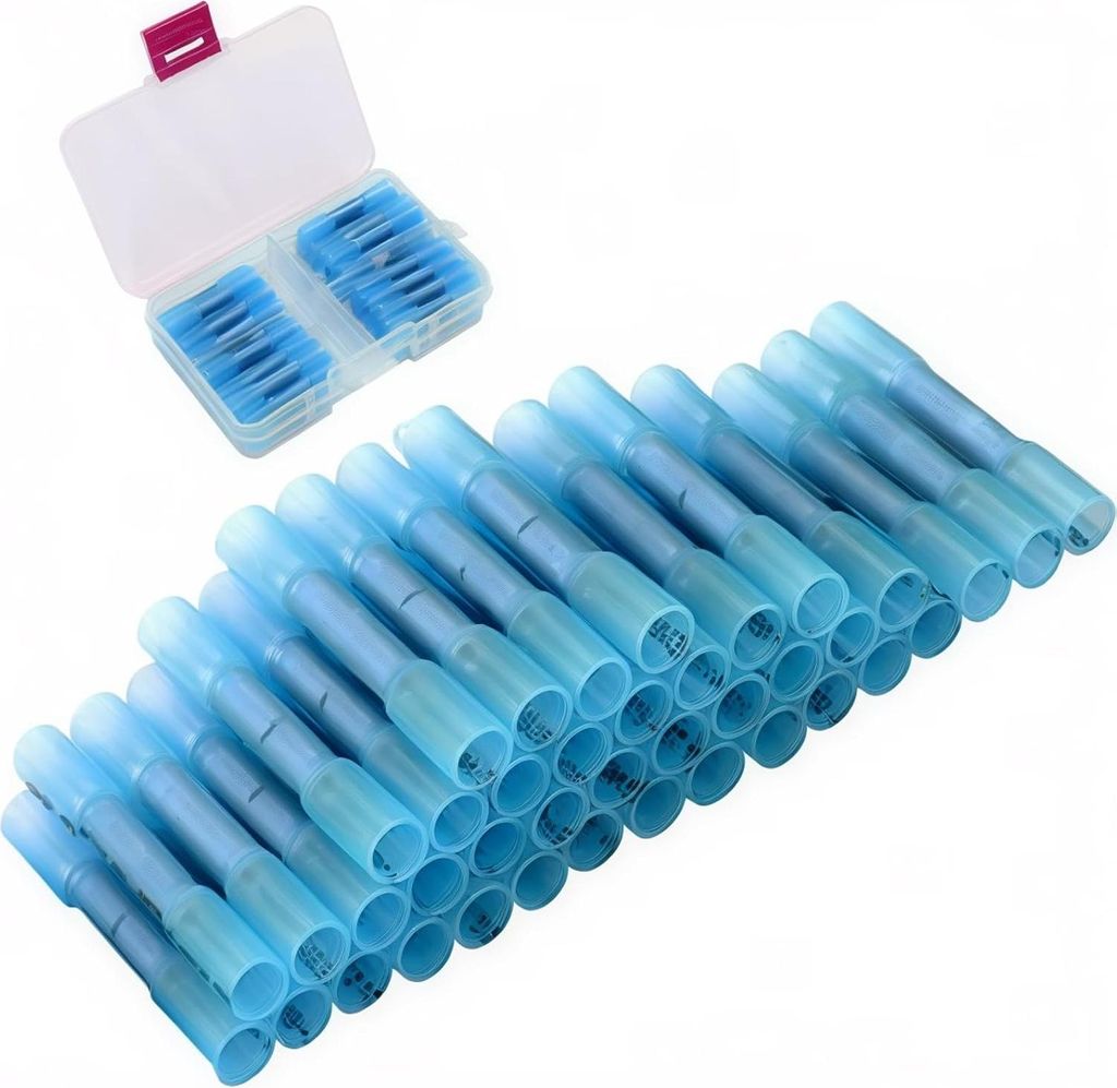 Schrumpfverbinder, Crimp-Anschlussset, Schrumpfverbinder-Anschlüsse, wasserdichte Drahtverbinder, Crimpverbinder, 40 lötfreie Anschlüsse für 16...