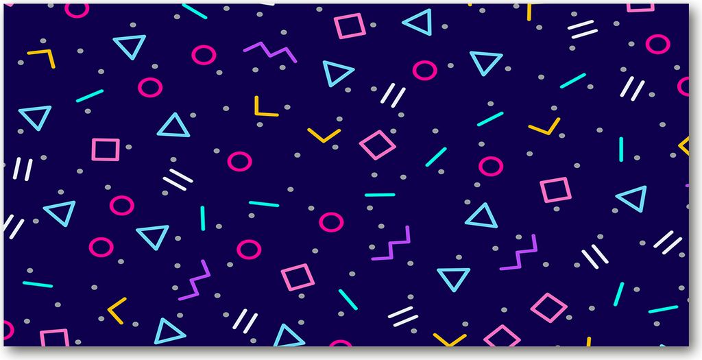 Tulup Glas-Bild -140x70- Wandkunst Dekorative Wand für Küche & Wohnzimmer - Sonstige - Geometrische Figuren - Mehrfarbig