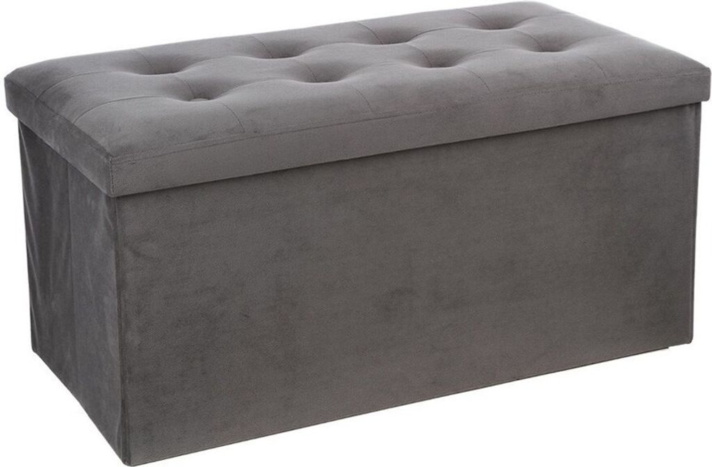 Eazy Living Pouf + Aufbewahrungsbox Groß Mathieu Grau Samt