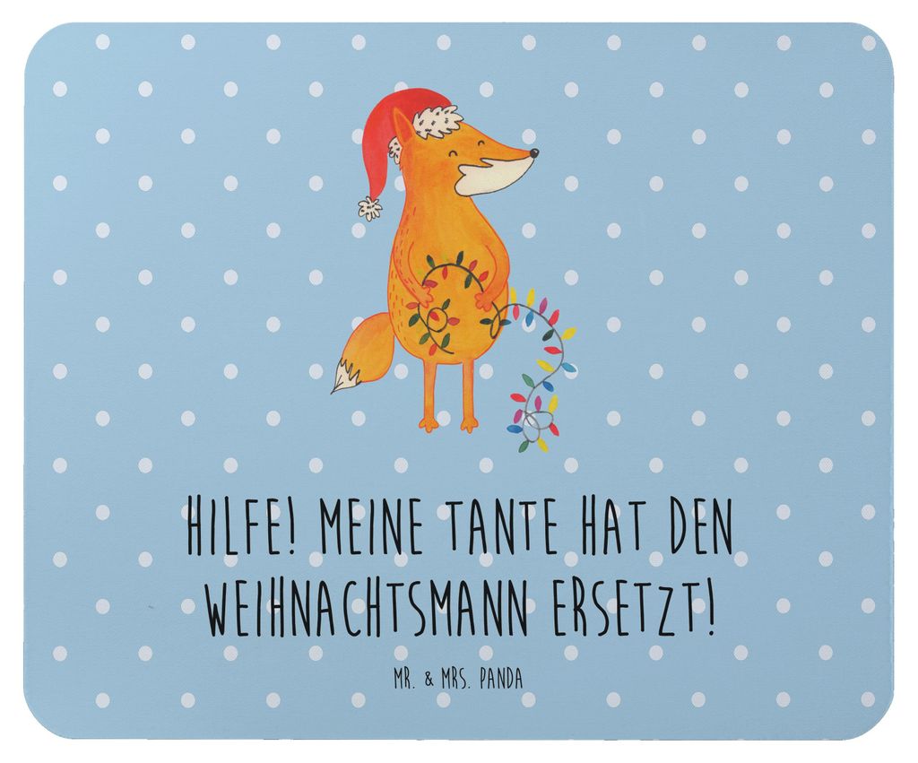 Mr. & Mrs. Panda Mouse Pad Tante Weihnachten - Blau Pastell - Geschenk, Mousepad, Geschenke, Geburtstage, persönliche Erinnerungen, computer, einz...