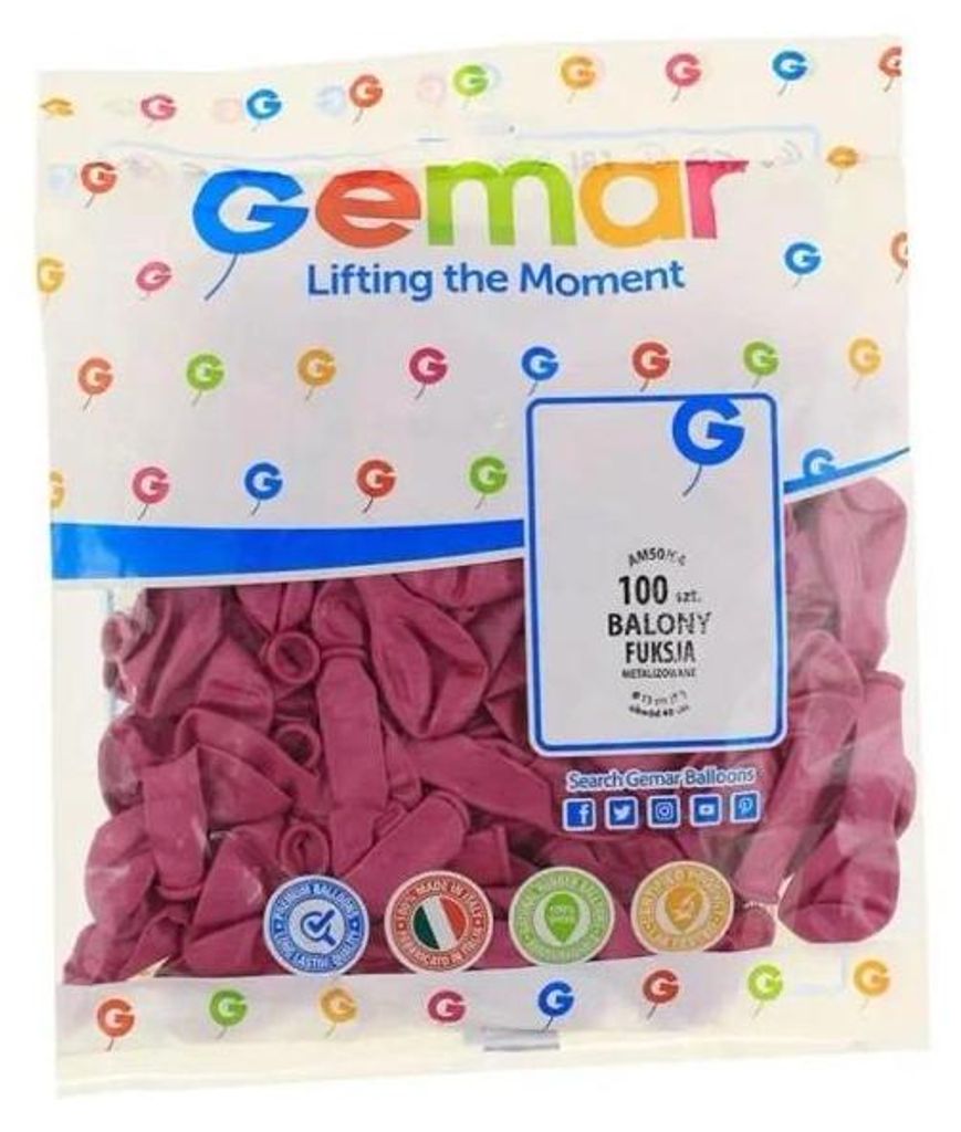 Dunkelrosa Metallic-Luftballons, 100 Stück – Godan