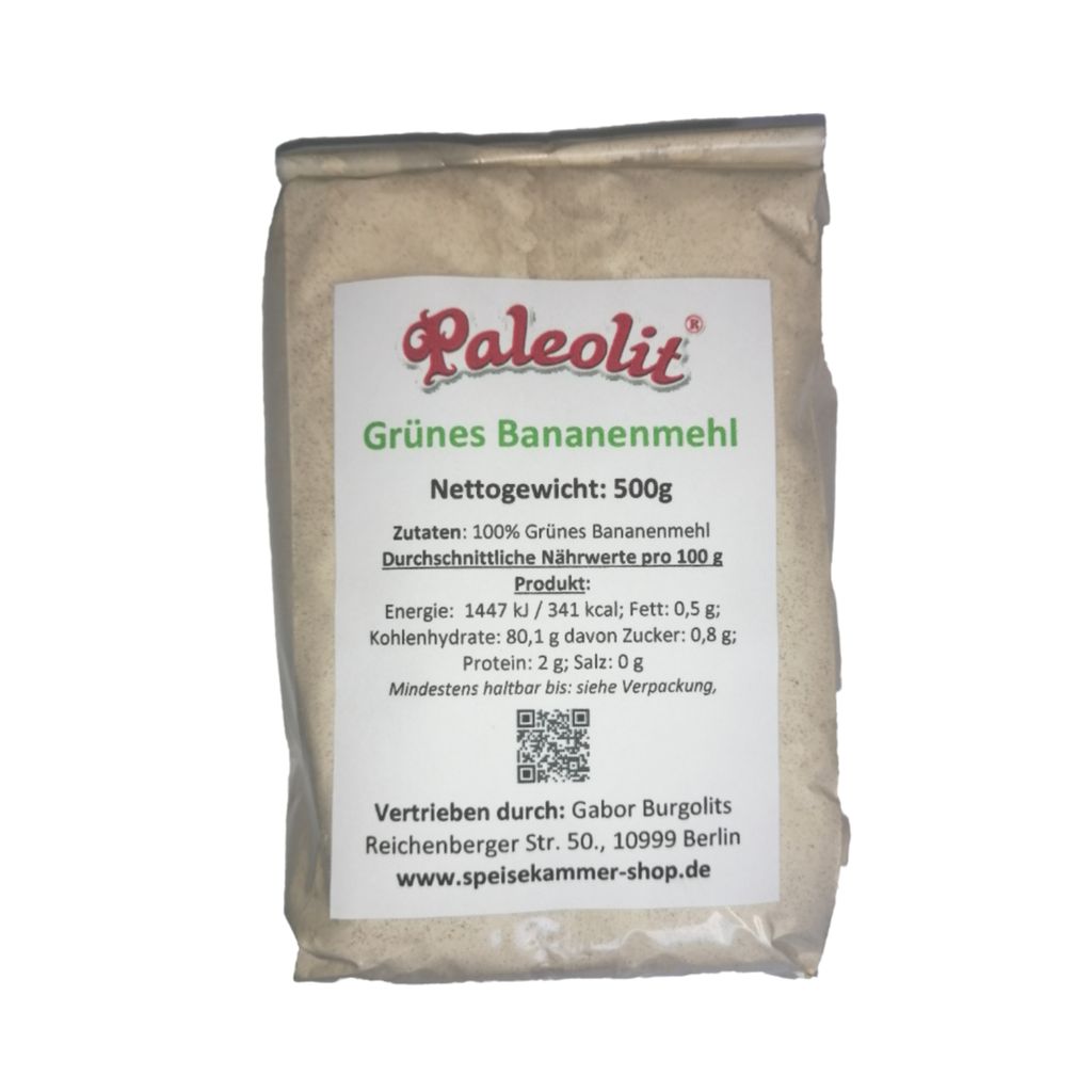 Paleolit Kochbananenmehl Grünes Bananenmehl Plantain 500g Produktbild 