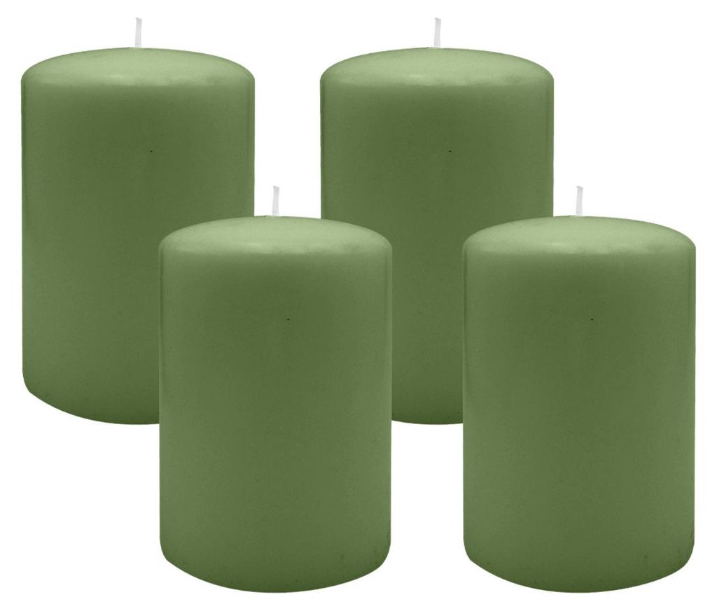 Flachkopf-Stumpenkerzen Green 80 x Ø 60 mm, 4 Stück