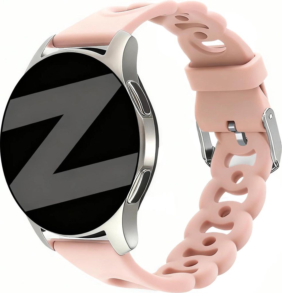 Bandz Universal Silikon Uhrenarmband 'Chains' 20mm (Pink)-flexibel &; Stylisches Sportarmband-geeignet für Samsung Galaxy Watch 7 (40mm/44mm)/6 (C...