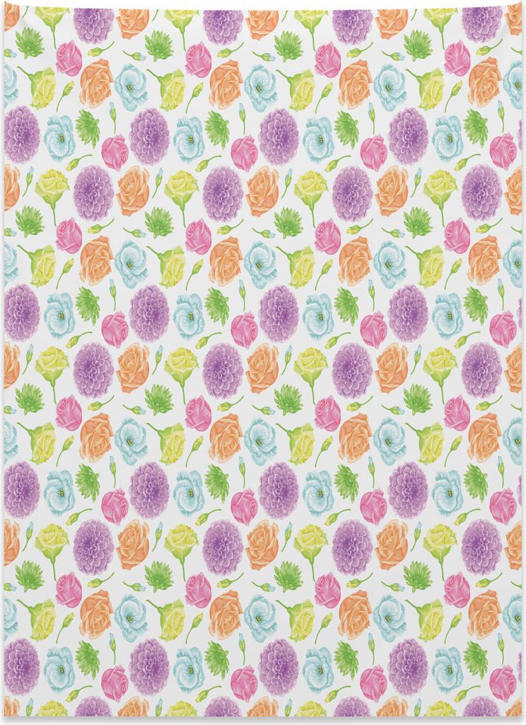 Abakuhaus Aster Wandteppich, Romantische Anordnung aus Weiches Mikrofaser Stoff Kein Verblassen Klare Farben Waschbar, 110 x 150 cm, Mehrfarbig