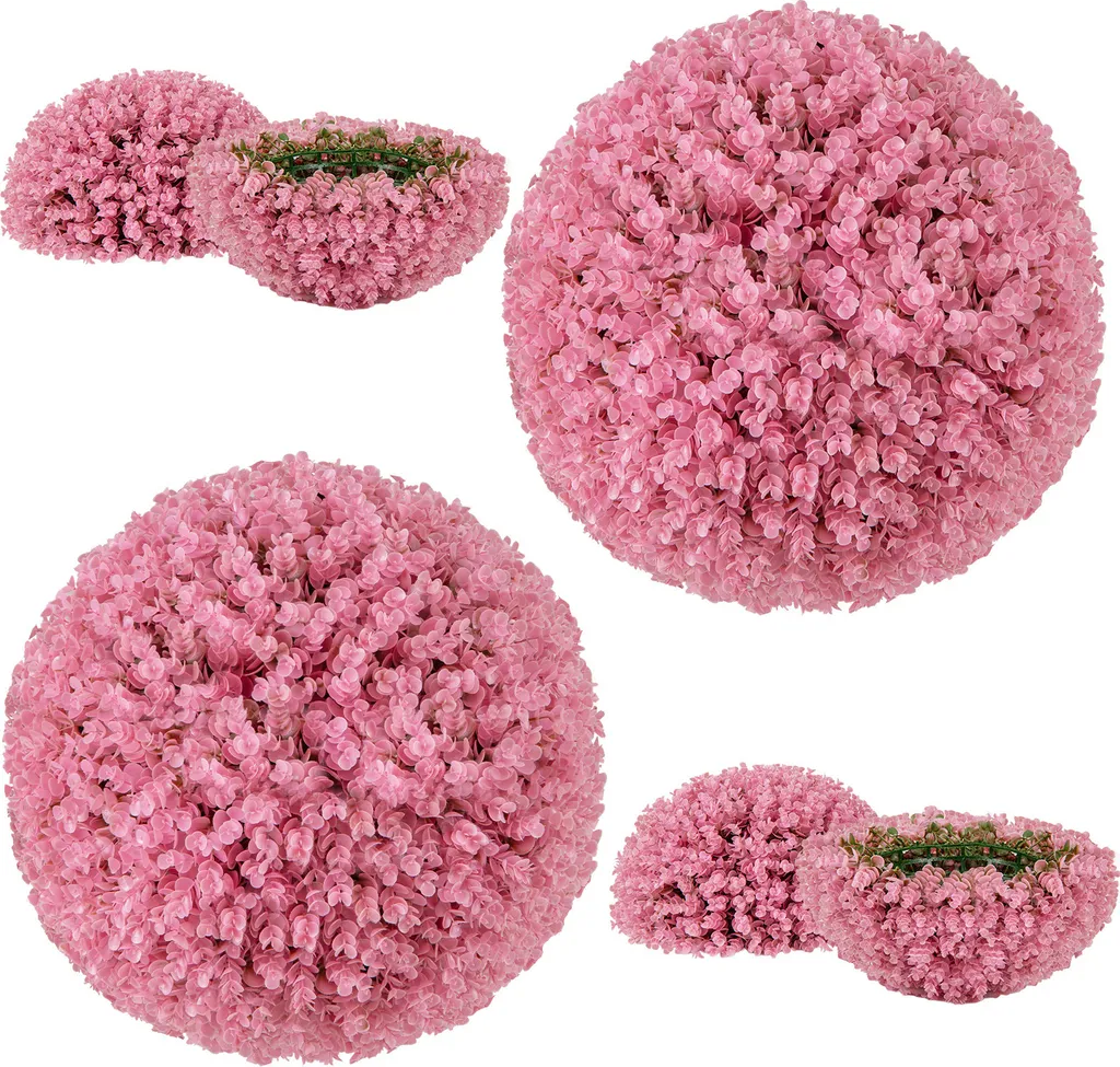 Topiaire Artificielle Boule 44cm pour Terrasse et Balcon Eucalyptus x2