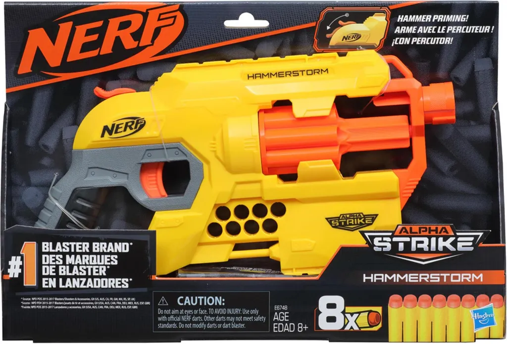 Blaster Nerf Alpha Strike Hammerstorm avec armement par chien manuel