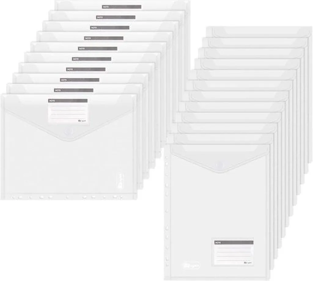 36 Pochettes Plastique A4 Transpérantes Perforées pour Classeur - Lot Eco