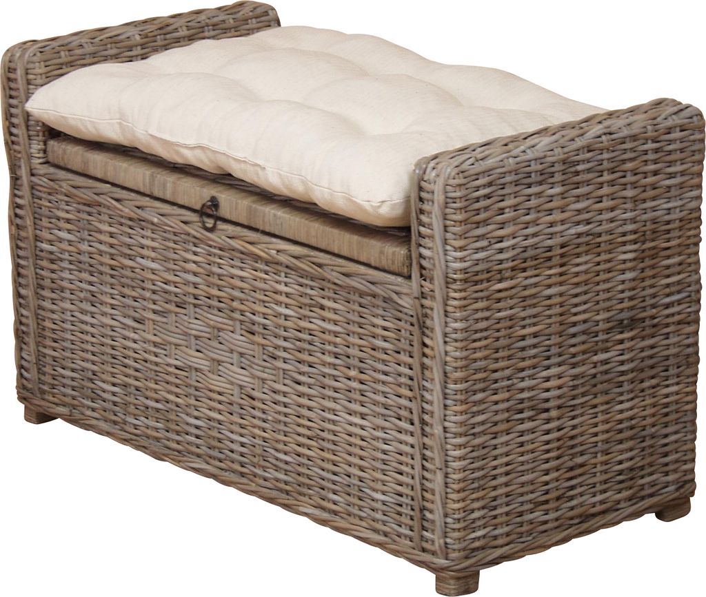 Rattansitztruhe mit Kissen Sitztruhe Produktbild 