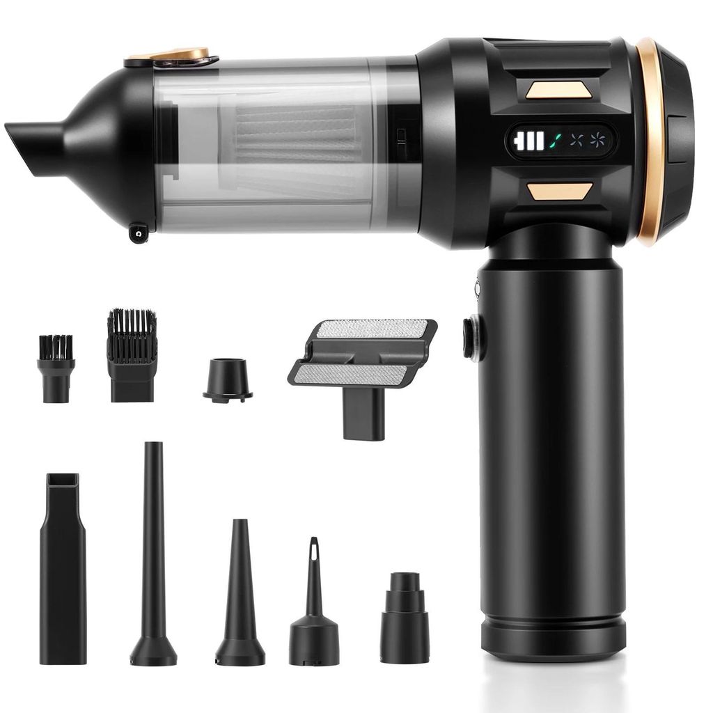 Handstaubsauger - Kabellos für Auto & Haushalt - 25.000 Pa Saugkraft - 250 W - EU-Stecker - Ein-Knopf-Staubbehälter - Farbe B