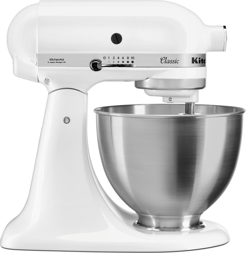 KitchenAid 5K45SSEWH, Standmixer, Metallisch, Weiß, Produktbild 
