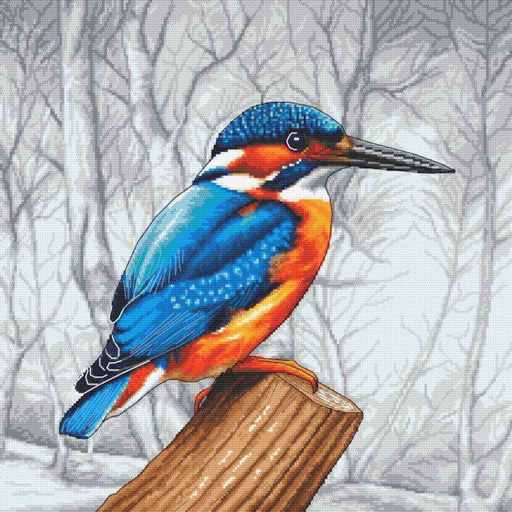 Stickpackung - Eisvogel auf der Jagd