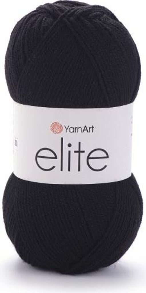 YarnArt Elite 30 Acrylgarn Schwarz 100g/300m weich & leicht Produktbild 