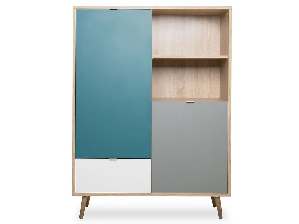 Highboard Visby finition bois Sonoma - Buffet haut robuste 103 cm - 4