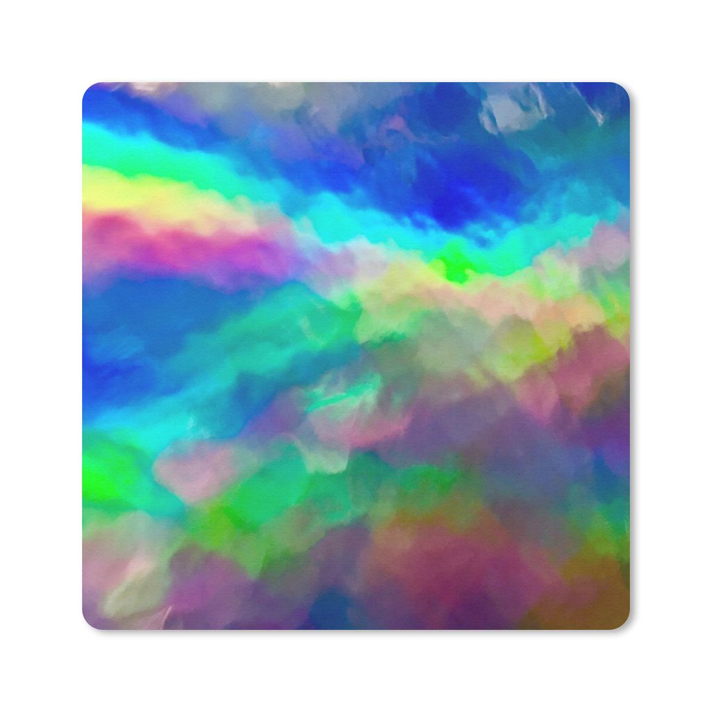 MuchoWow Mauspad Mousepad Aquarell - Kunst - Psychedelisch 20x20 cm - Mousepads - Maus Mat - Pad - Mausunterlage - Desk Mat - Bureauartikeln