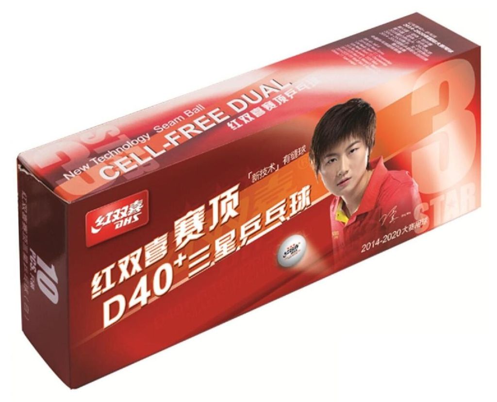 Dual D40+ Tischtennisbälle, 3 Sterne, weiß, 10er-Packung