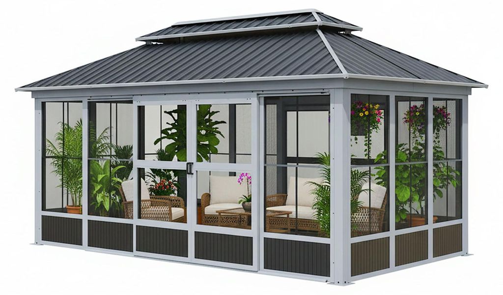 Sojag Olan 1017 Pavillon mit Seitenwänden inkl. Moskitoschutz 5x3 m