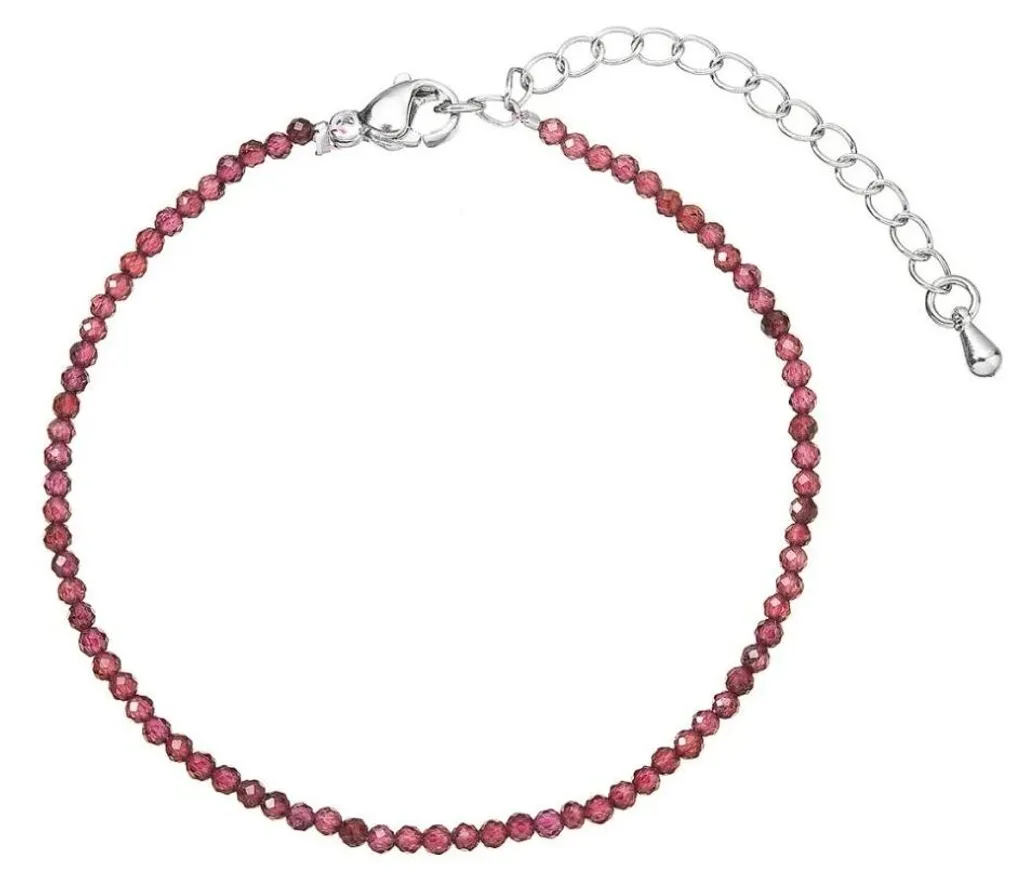 Bracelet perles grenat rouge 43055.3 ajustable et résistant au temps