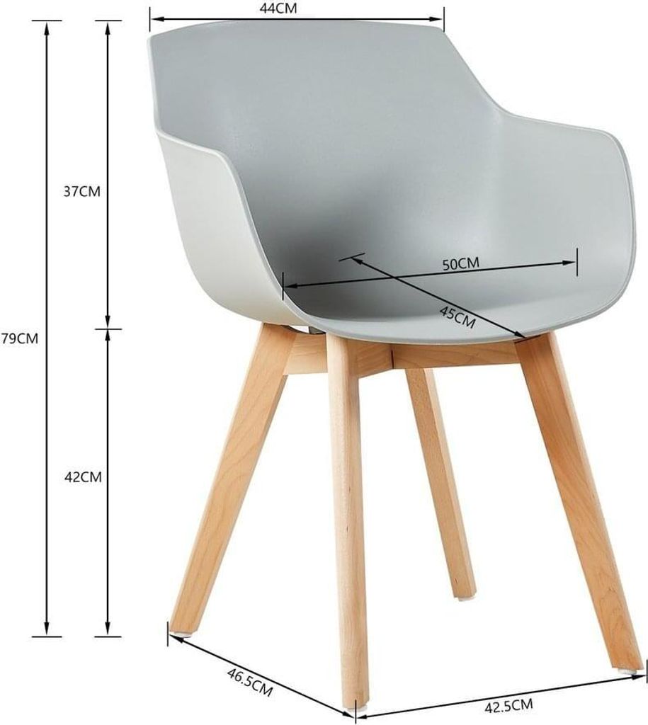 HJ_WeDoo 4er Set Sessel Skandinavisch Wohnzimmerstuhl Produktbild 2