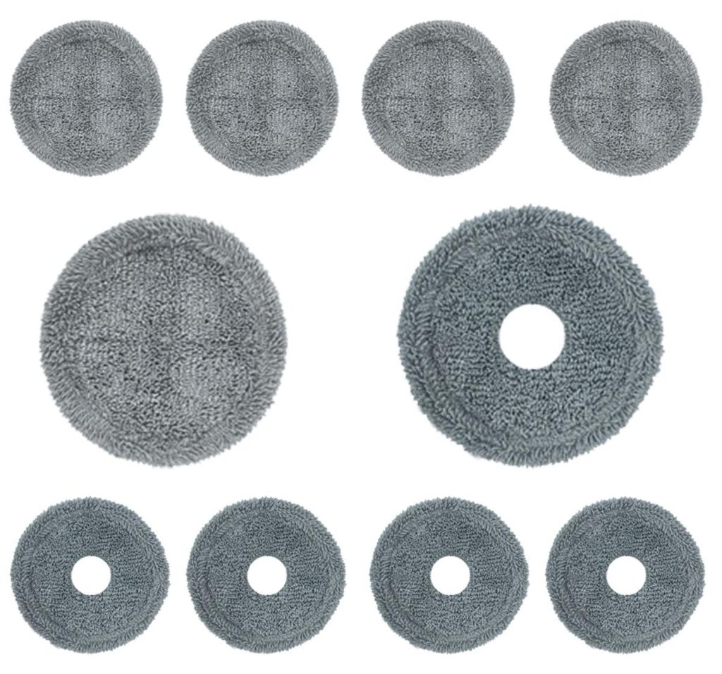 INF 10er-Pack Roboter-Wischtuch – 5 Vollflor Grau + 5 Verbesserte Grau, saugstark schnell trocknend, kompatibel mit Ecovacs Deebot X1/X2 T10/T20 ...