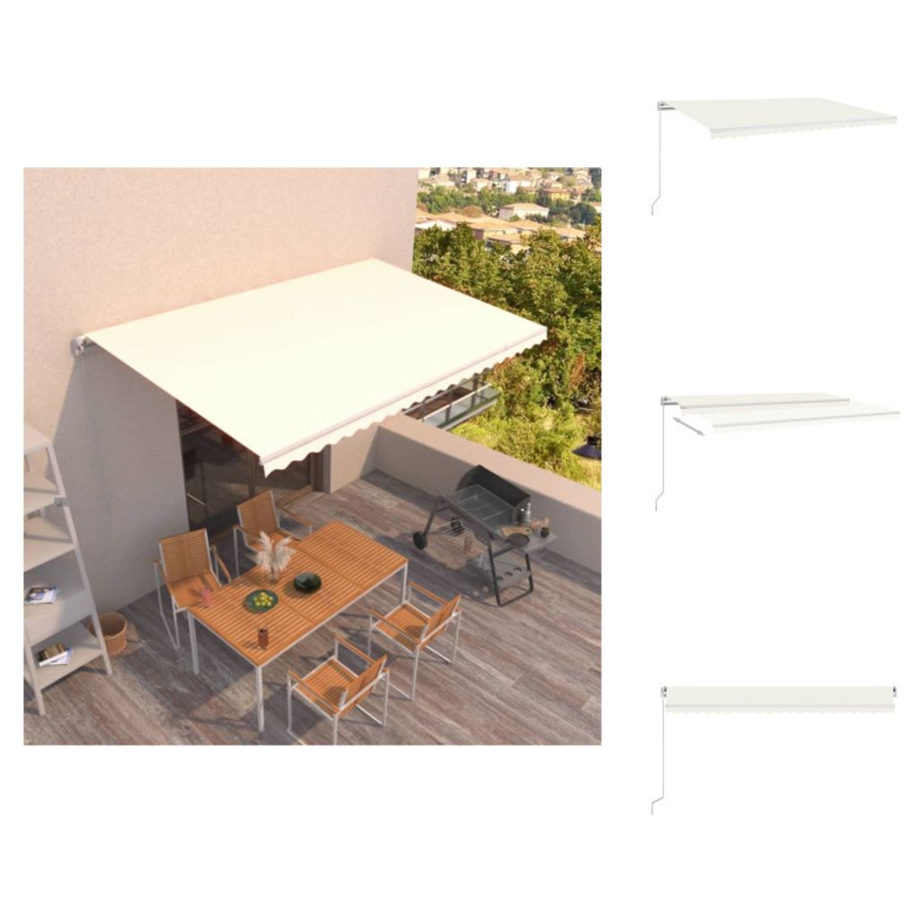vidaXL Markise Manuell Einziehbar 500x350 cm Creme - Markisen