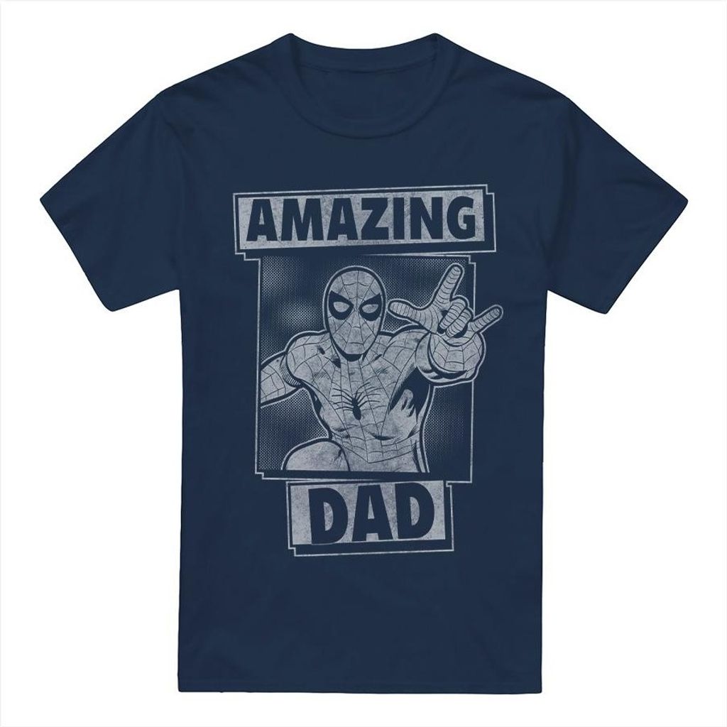 Spider-Man - "Amazing Dad" T-Shirt für Herren - Vatertag TV3576 (M) (Marineblau)