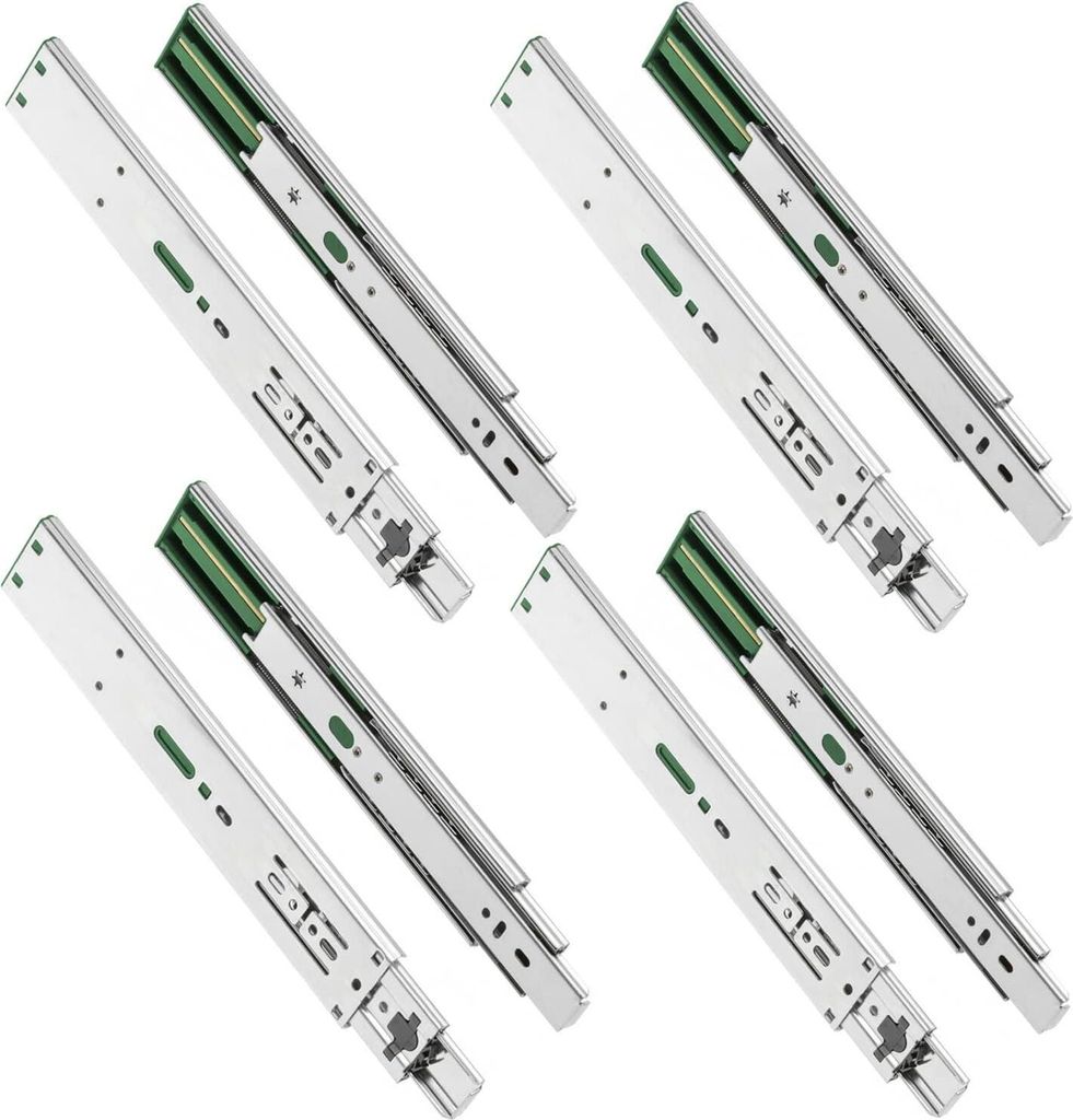 GTV H45 Schubladenschienen - 45.3 x 300 mm - Starken Verzinkt Stahl - Soft-Close Schienensystem - Teleskopschiene Kugelführung - Belastbar bis 30 ...