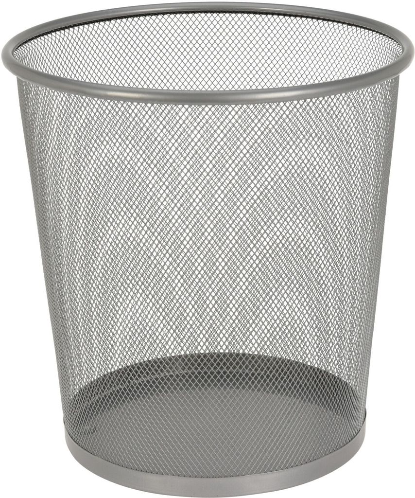 Excellent Houseware Mülleimer, Metall, 26,5 x 28 cm, grau