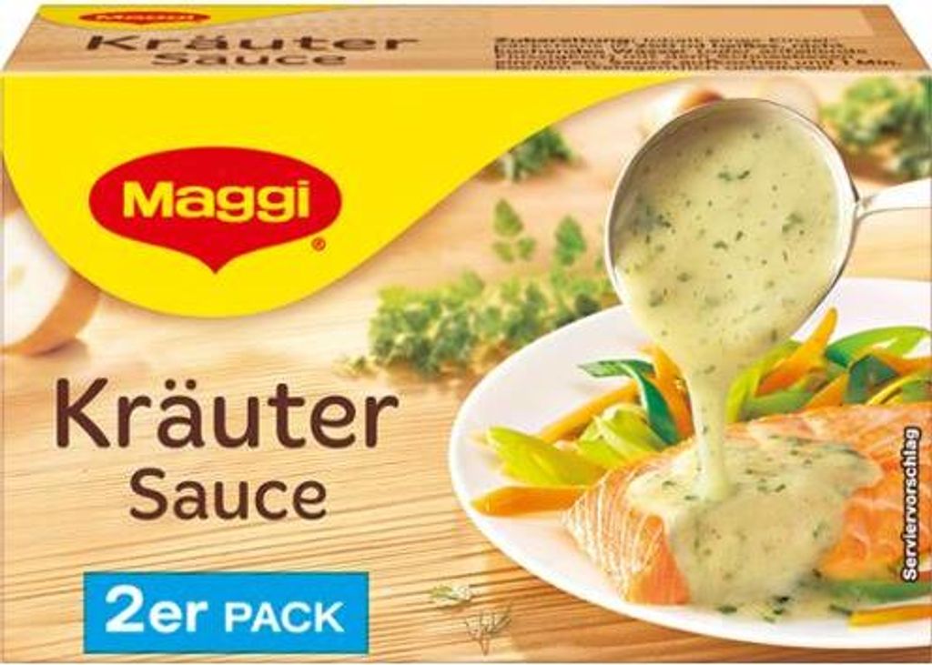 Maggi Kräuter Sauce perfekt zu Gemüse und Fisch 58g 2er für Produktbild 