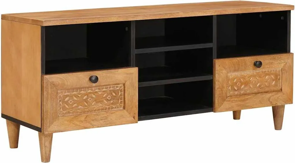 Porta TV SYFAX 100x33x46 cm | Design Minimal Legno Marrone Chiaro