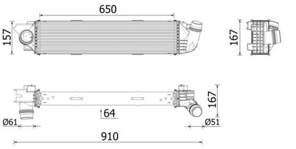 Refroidisseur d'air de suralimentation MAHLE CI 701 000P Vivaro B Turbo