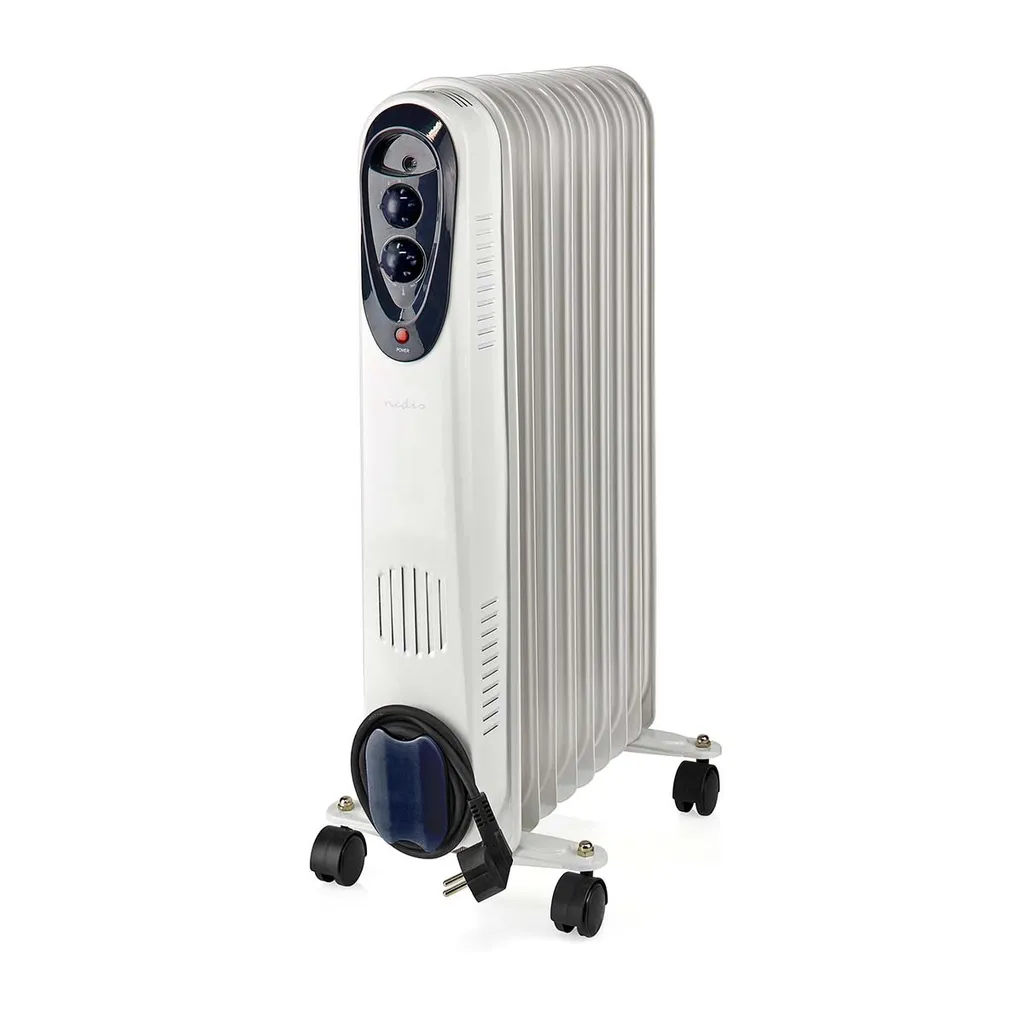 Radiatore Elettrico Bianco 2000W | 9 Elementi Olio | Termostato Regolabile