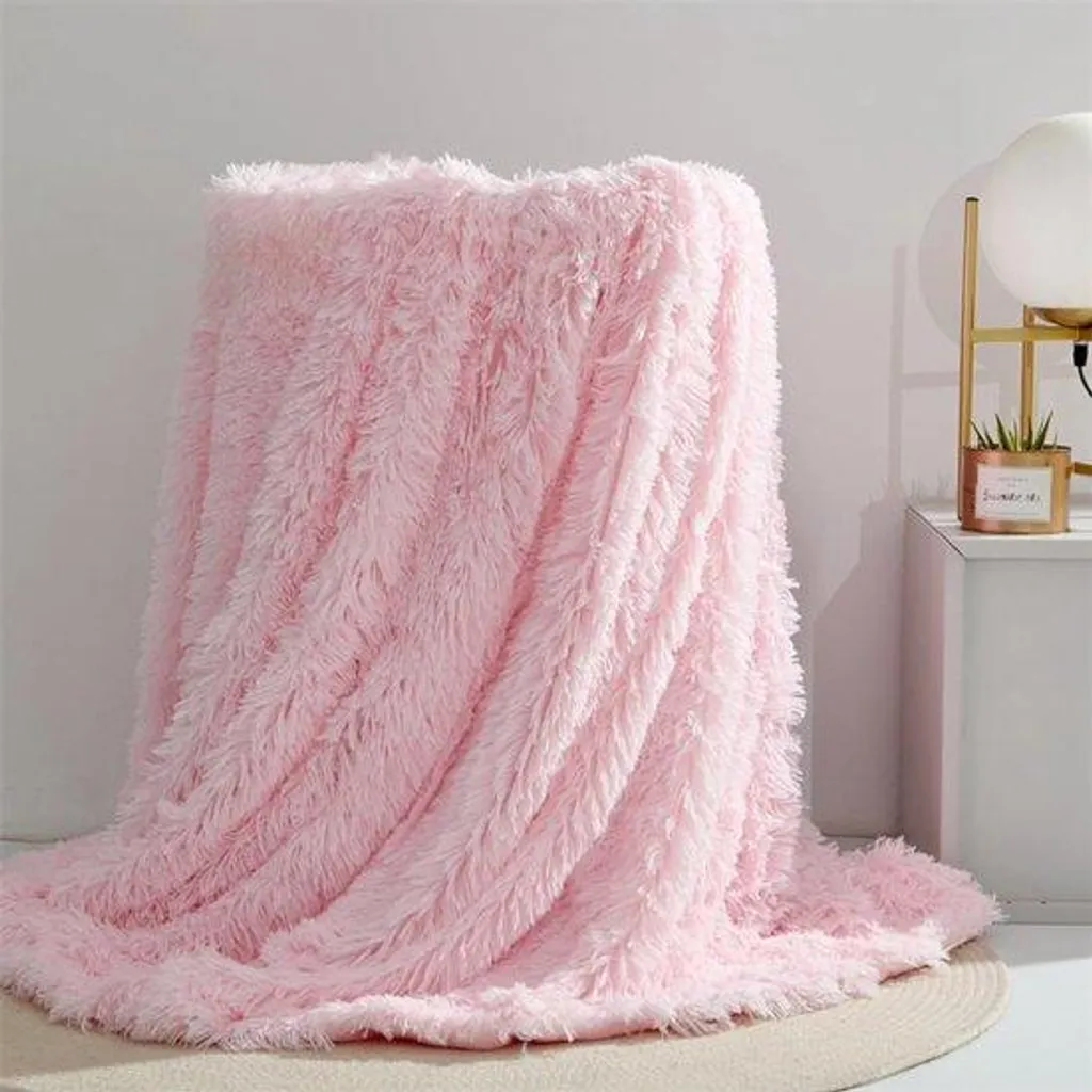 Couverture en fourrure artificielle 80x120 cm vert clair en flanelle
