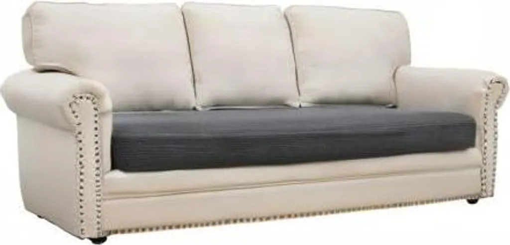 Rénover un canapé d'angle usé - Housse extensible 3 places gris foncé - 2