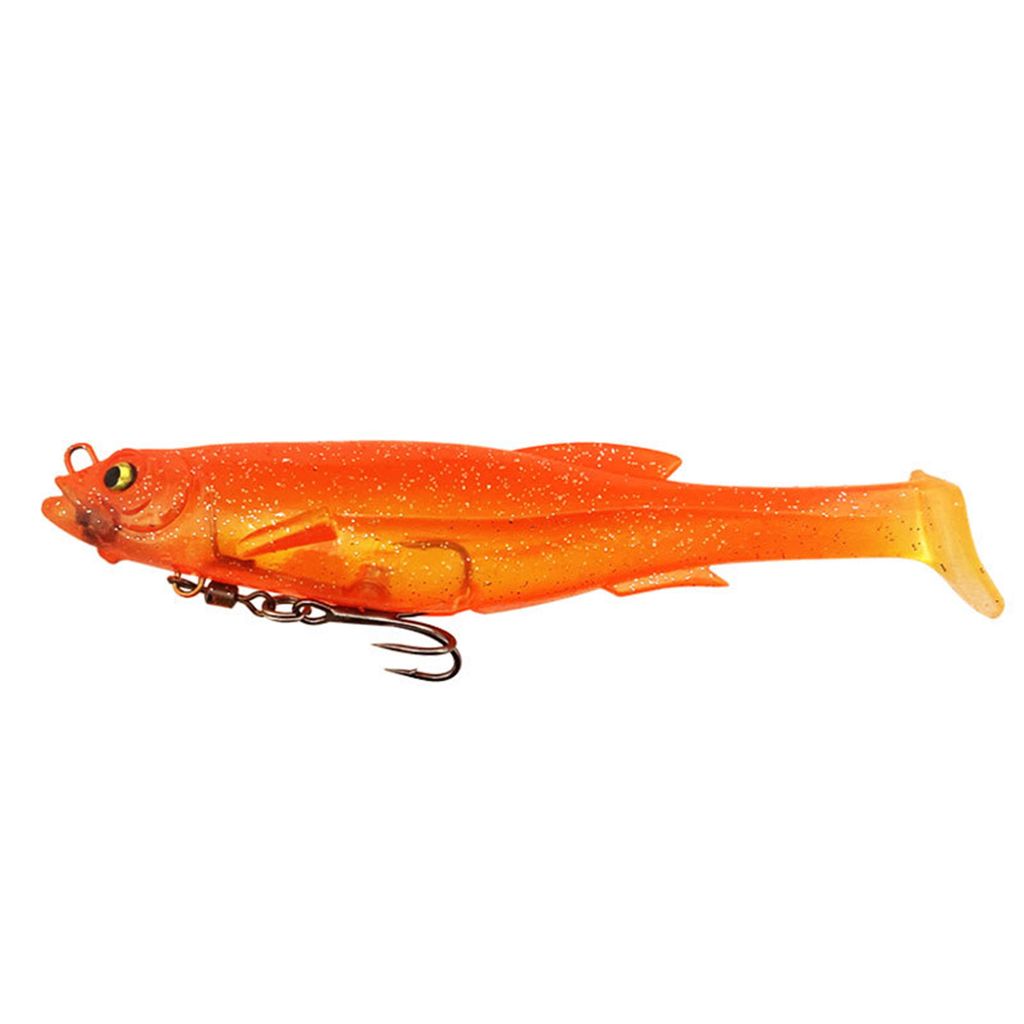 12,5 cm/21 g Weicher Köder 3D Simulierter Fischaugen-Simulations-Drillingshaken Bissfester Angel-T-Schwanz-Drillingswirbel Bionischer Köder Angel...