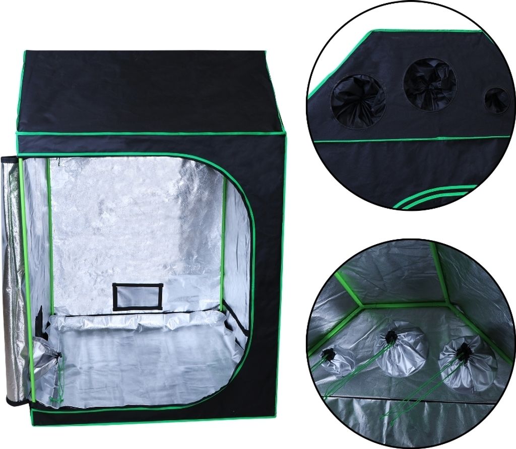 Growbox 120x120x180cm Indoor Gewächshaus Pflanzenzelt Produktbild 4